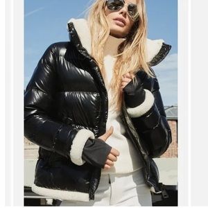 SAM NWT Gigi Shearling-Trim Down Small Jacket